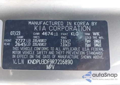 2024 Kia Sportage Lx z USA, uszkodzony, nr VIN KNDPU3DF9R7216890